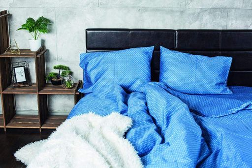 Комплект постельного белья Ecotton двуспальный Евро 210х220 см Королевский синий (925059)