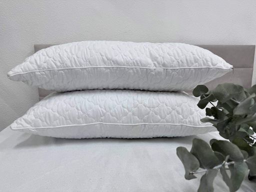 Подушка Ecotton 50х70 см антиалергенная двойная с чехлом наволочкой на молнии белая White (925105)