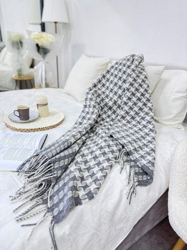 Плед Vladi 140x200 cм шерстяной 70% Новая Зеландия cерый (925108)