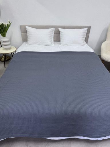 Покривало Ecotton Pique 200х230 см натуральне сіре Grey в крафтовій подарунковій коробці (925128)