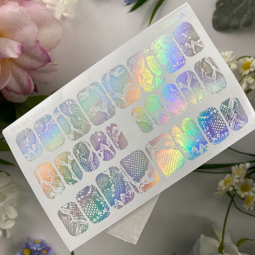 Наклейки для дизайна ногтей StickersSpace Silver Rainbow (135112)