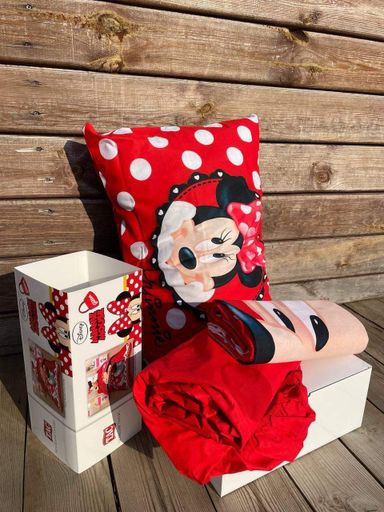Подростковый комплект Disney TAC Minnie Lovely Glitter Ранфорс простынь на резинке (926429)