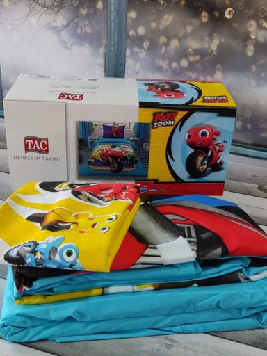 Подростковый комплект Disney TAC Ricky Zoom Ранфорс простынь на резинке (926721)