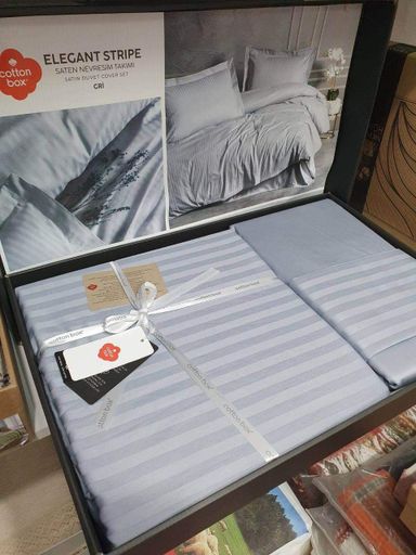 Двуспальный Евро комплект Cottonbox Stripe Grey Сатин-Stripe (927187)