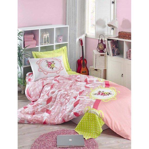Покривало стьобане з наволочками Eponj Home Sirin pembe рожевий 200x220 (927853)