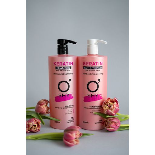 Бессульфатный шампунь для волос O'shy Keratin Shampoo Professional Блеск и выпрямление