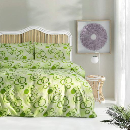 Постельное белье Iris Home Ranforce Pery зеленый евро (928529)