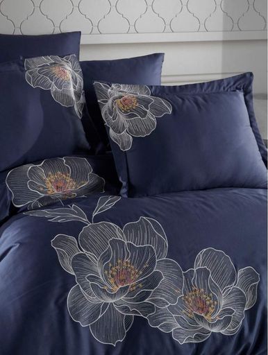 Семейный комплект Dantela Vita Calista Blue Сатин с вышивкой (928772)