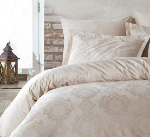 Двуспальный Евро комплект Dantela Vita Louisa Beige Жаккард (929011)