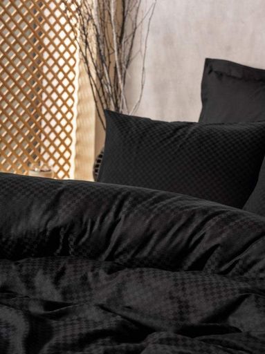 Двуспальный Евро комплект Cottonbox Plaid Black Ранфорс (929070)