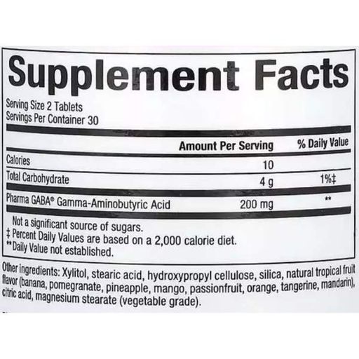Амінокомплекс Natural Factors Stress-Relax Pharma GABA 100 mg 60 Chewable Tabs (929273)