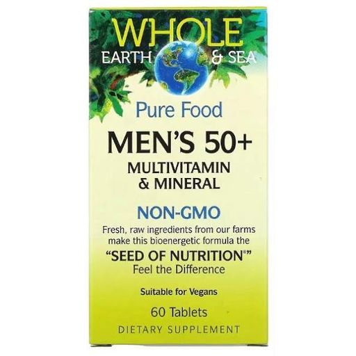 Витаминно-минеральный комплекс для мужчин Natural Factors Whole Earth & Sea Men's 50+ 60 Tabs (929309)