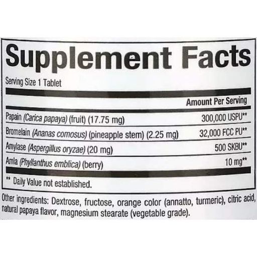 Антиоксидант Natural Factors Papaya Enzymes with Amylase & Bromelain 60 Chewable Tabs (929313)