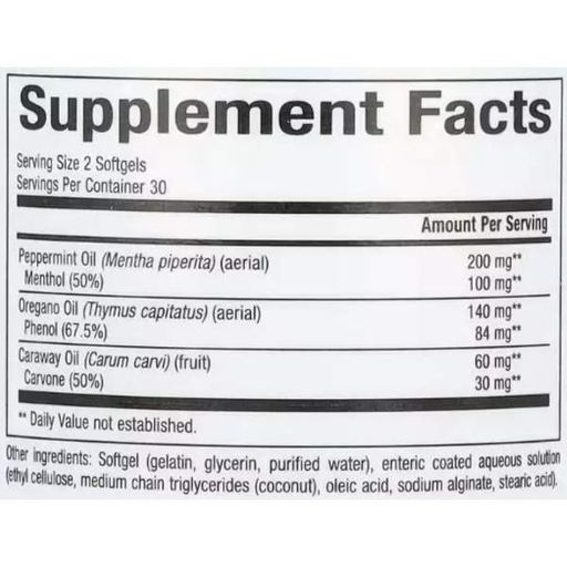 Масло Орегано Natural Factors Peppermint+Oregano Oil Complex 60 Softgels (929328)