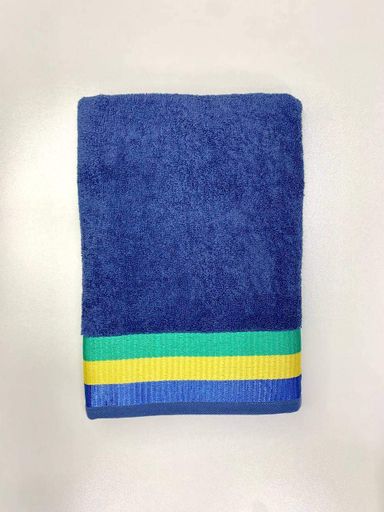 Махровий рушник Ideal Textile  70х140см з яскравими смужками (56860802) Джинс (931490)