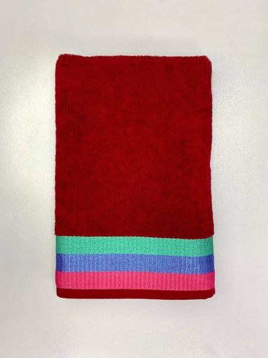 Махровий рушник Ideal Textile  70х140см з яскравими смужками (56860802) Бордовий (931588)