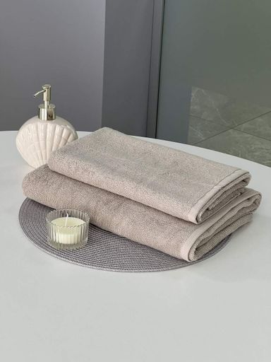 Рушник махровий Ideal Textile 50х90 см щільний з коротким ворсом 450 г/м2 Бежевий (931595)