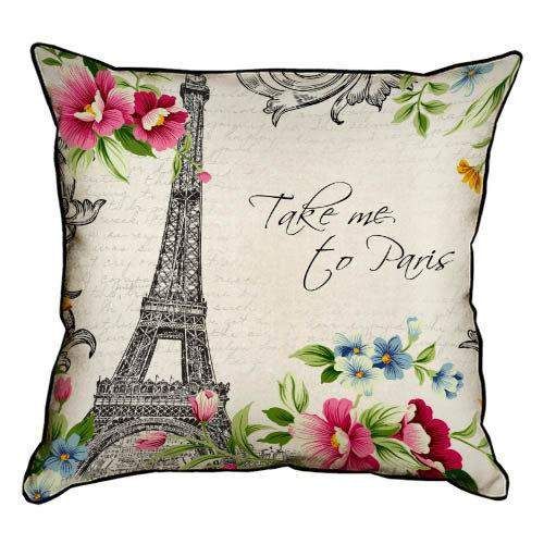 Подушка з мішковини Take me to Paris 45x45 см (45PHB_14M042) (932009)