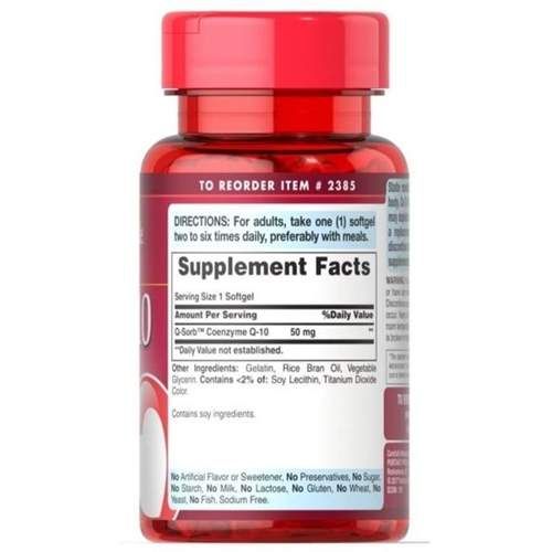 Коэнзим Puritan's Pride Q-Sorb Co Q-10 50 mg 50 Softgels (932694)