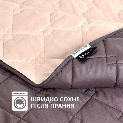 Покривало стьобане двостороннє Стиль Cube TM IDEIA 210х240 см шоколад-беж (933639)