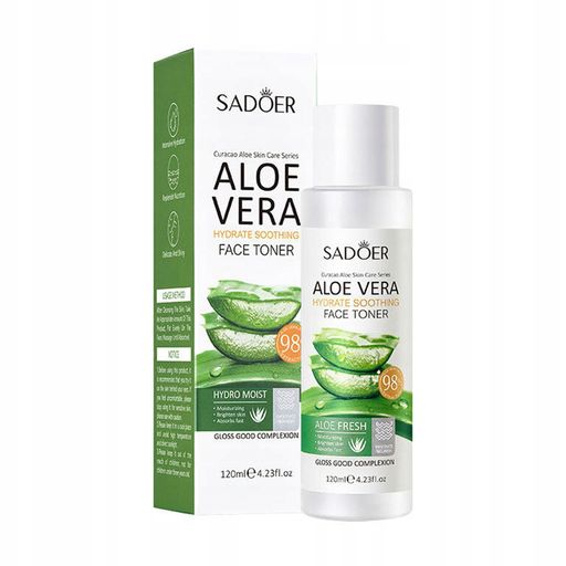 Тонер для лица Sadoer Aloe Vera Hydrate Soothing Face Toner с алоэ вера, 120 мл
