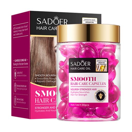 Капсулы для разглаживания волос Sadoer Argan Oil Jojoba Smooth Hair Care Capsules с аргановым маслом и жожоба, 30*1 мл
