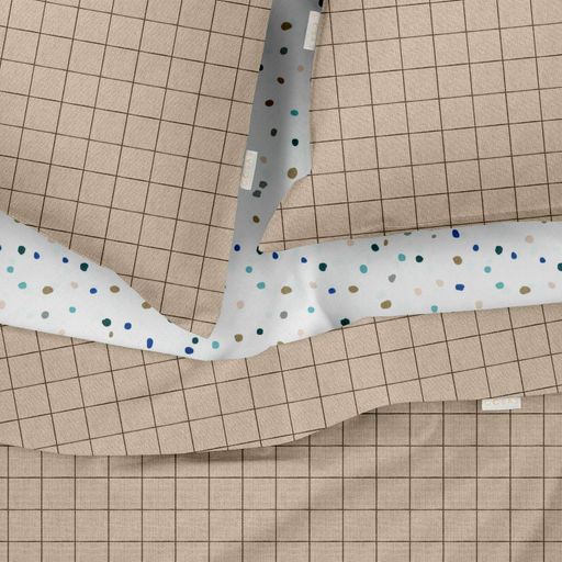 Постільна білизна з простирадлом на резинці BEIGE GEOMETRY CS7 COSAS