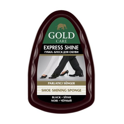 Губка-блиск для взуття Gold Care Express Shine Shoe Shining Sponge Чорний, 1 шт