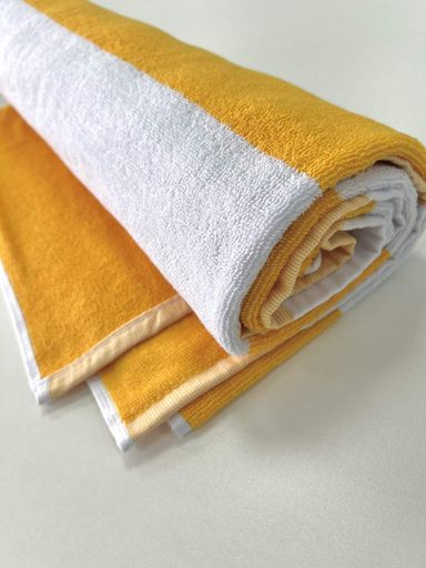 Пляжний рушник Ideal Textile махровий в смужку 90х170см (56860346) жовта смужка (935841)