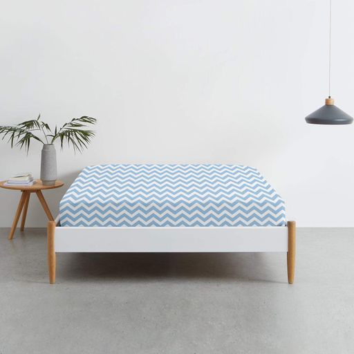Набір євро простирадло 220х240 WHITE / LIGHT BLUE ZIGZAG COSAS (4822052057513) (936393)