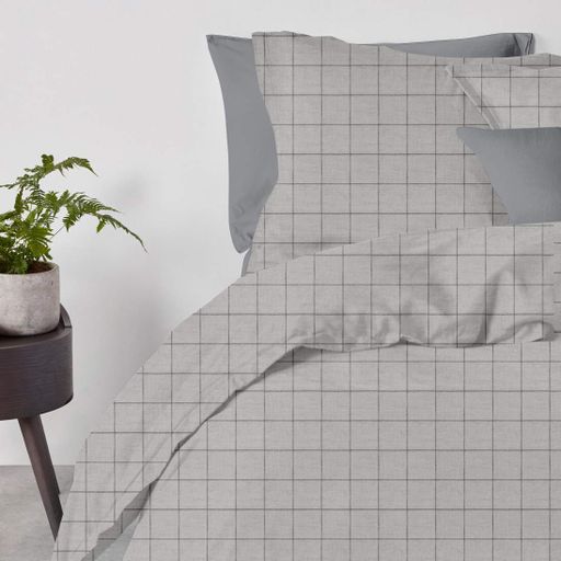 Постільна білизна з простирадлом на резинці GREY GEOMETRY CS1 COSAS