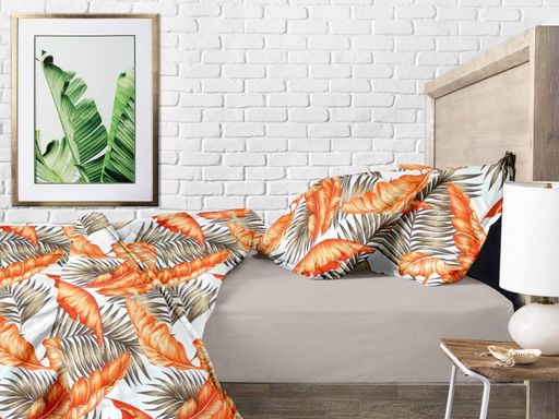 Постільна білизна з простирадлом на резинці ORANGE PALMS COSAS