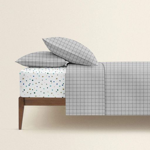Постільна білизна з простирадлом на резинці GREY GEOMETRY CS7 COSAS