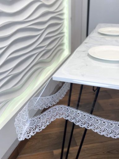 Силиконовая скатерть с Белым кружевом (7см) 190х160 см (944108)