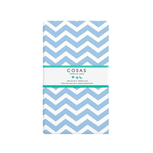 Набір простирадло полуторне 155х240 WHITE / LIGHT BLUE ZIGZAG COSAS (4822052057278) (945197)