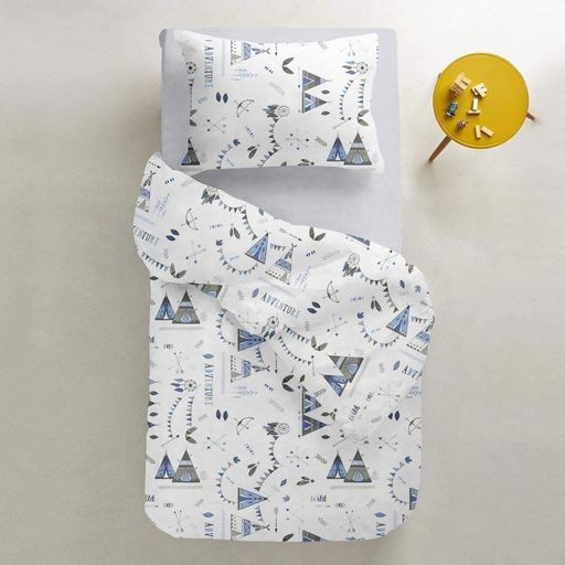 Набір простирадло полуторне 155х240 GREY / BLUE ZIGZAG COSAS (4822052057063) (945246)