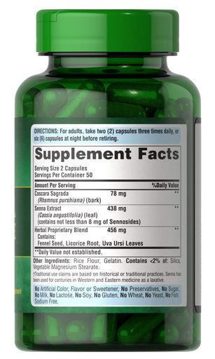 Очистка кишечника Puritan's Pride Herbal Laxative 100 Caps (945675)