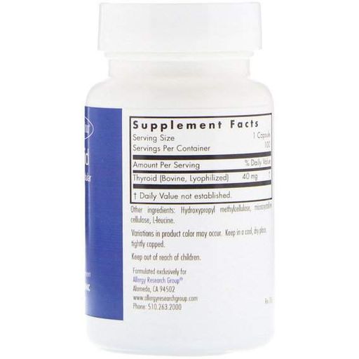 Комплекс для профилактики щитовидной железы Allergy Research Group Thyroid Natural Glandular 100 Caps ALG-71810 (945680)