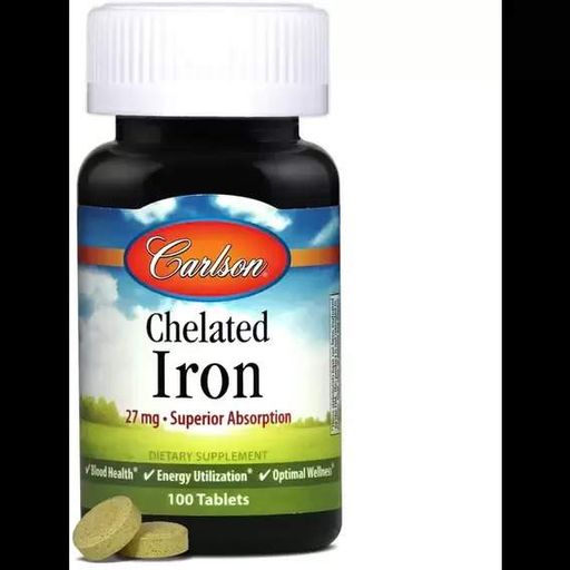Мікроелемент Залізо Carlson Labs Chelated Iron 100 Tabs CAR-05571 (945702)
