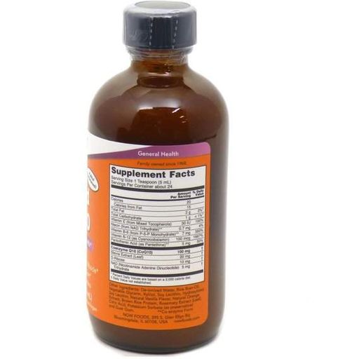 Коэнзим NOW Foods Liquid CoQ10, 4 OZ 118 ml Orange Flavor (945849)