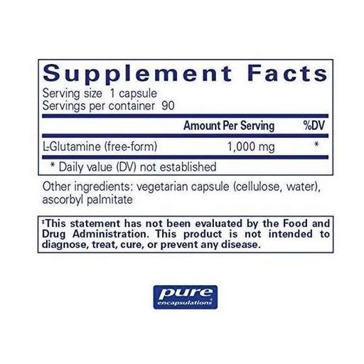 Глютамин Pure Encapsulations L-Glutamine 1000 mg 90 Caps PE-00137 (945966)