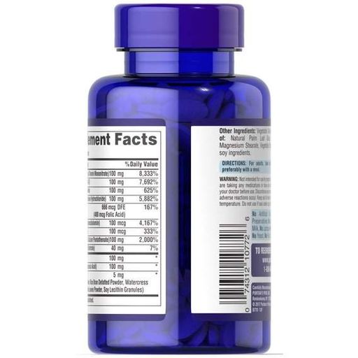 В комплекс Puritan's Pride Vitamin B-100 Complex 100 Caplets (945997)