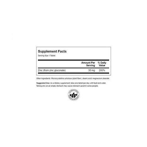 Мікроелемент Цинк Swanson Zinc Gluconate 30 mg 250 Tabs (946072)