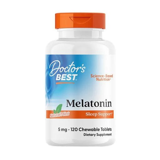 Мелатонін Doctor's Best Melatonin 5 мг, з натуральним смаком м'яти, 120 жувальних таблеток