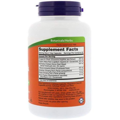 Тестостероновий комплекс NOW Foods Testo Jack 200 EXTRA STR 120 Veg Caps (948472)