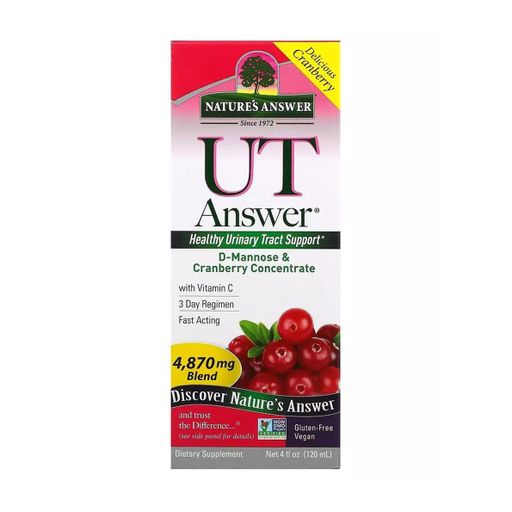 D-манноза с клюквой Nature's Answer D-Mannose & Cranberry Concentrate в жидкости, 4870 мг, 120 мл