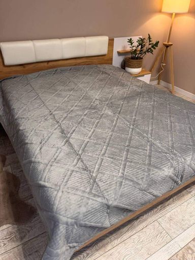 Покрывало велюр для спальни 210х230 Графит (П4К-velur-pled-001-01) (954044)