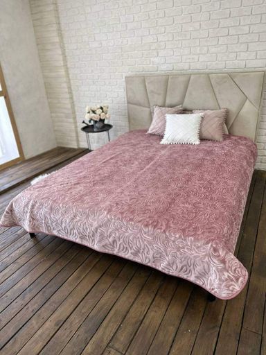 Покрывало плюш 210х230 см на кровать евро Розовый (П4К-plush-pled-005) (954060)