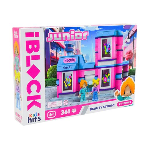 Игрушка-конструктор iBlock Junior Студия красоты, в коробке, от 6 лет, 37.5*25.5*6 см, 361 деталь, 2 фигурки (KH08/013/1)