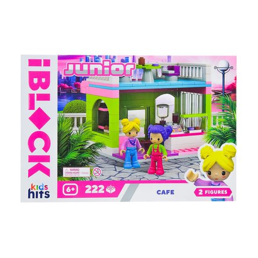 Игрушка-конструктор iBlock Junior Кафе, в коробке, от 6 лет, 32*21.5*5 см, 222 детали, 2 фигурки (KH08/003/4)